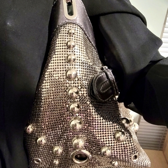 RARE JIMMY CHOO Liquid Silver Mesh Tam Tote - Picture 13 of 16